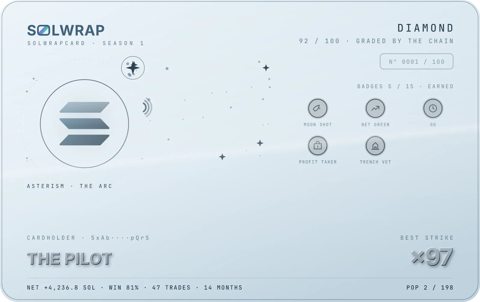Diamond SolWrapCard, orderable in physical, first series